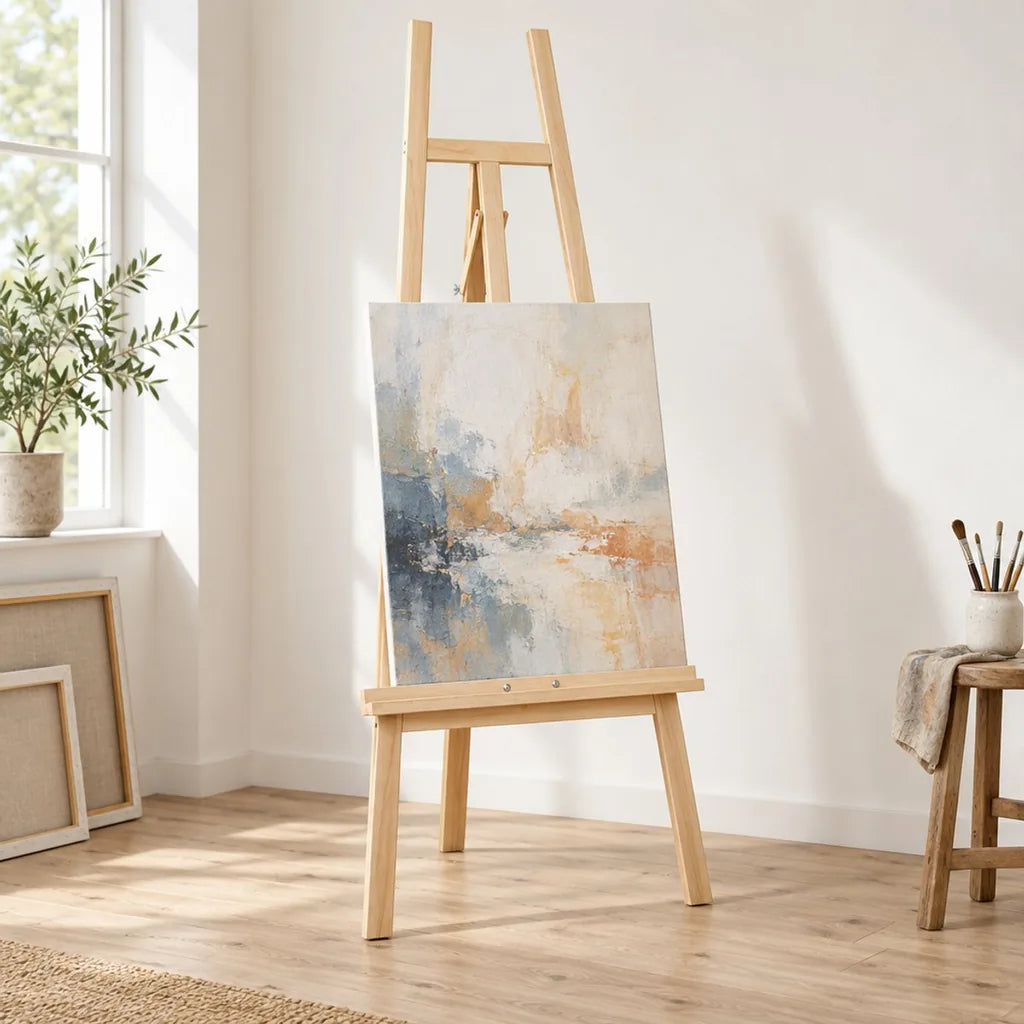 Akademický stojan ACADEMY z masívneho bukového dreva — výška 158 cm, plátno do 130 cm
