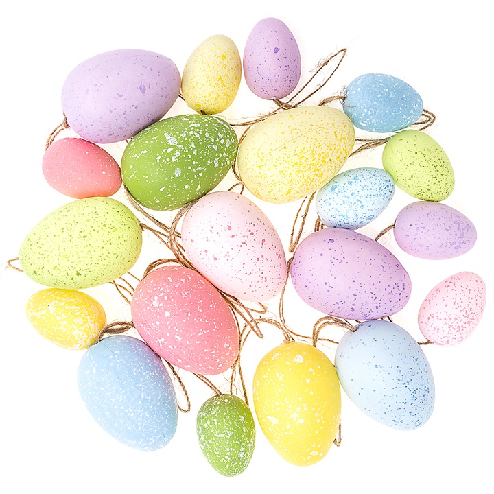 Sada závesných farebných vajíčok 20ks | rôzne farby