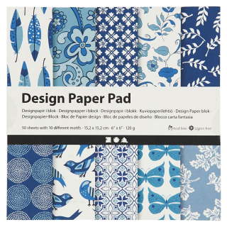 Papier na scrapbooking blue / 15.2 x 15.2 cm - 50 listov