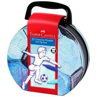 Faber-Castell popisovače s klipom Futbalový kufrík 33 ks