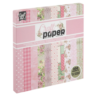 Papier na scrapbooking 20 x 20 cm  | ružové odtiene