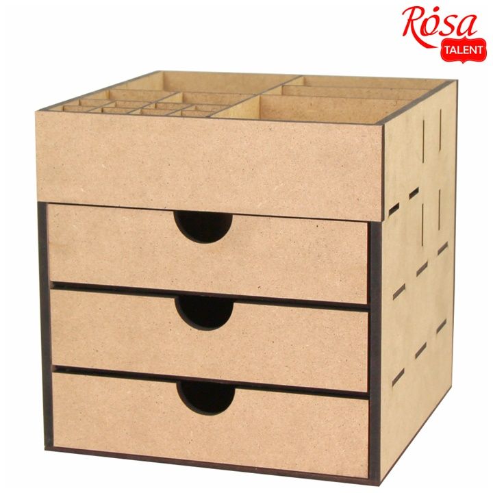 Organizér z MDF s 3 zásuvkami ROSA TALENT 20.5x20.5x20 cm