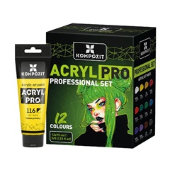 Sada akrylových farieb ACRYL PRO PROFESSIONAL 12x75 ml