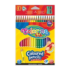 Trojhranné farbičky Colorino so strúhadlom 18 ks