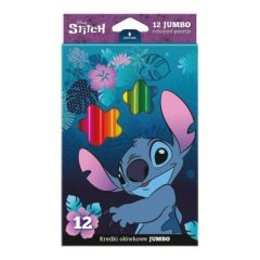 Trojhranné farbičky JUMBO Disney Stitch 12 ks